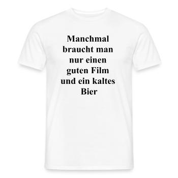 Beer & Film Gift Set - Men's T-Shirt - white - Front - AI Model Male 178 dark (178cm)