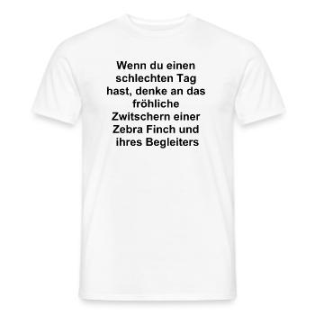 Merry Zebra Finch Gift - Men's T-Shirt - white - Front - AI Model Male 178 dark (178cm)