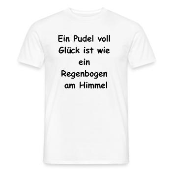 Cadeau caniche heureux - T-shirt homme - blanc - Devant - AI Model Male 178 dark (178cm)