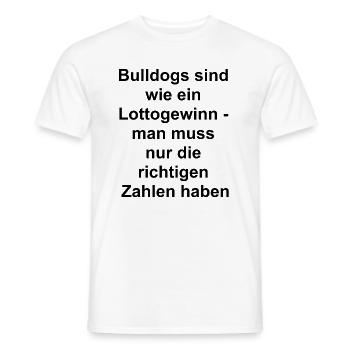 Cadeau porte-bonheur bouledogue - T-shirt homme - blanc - Devant - AI Model Male 178 dark (178cm)
