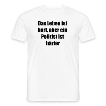 Mug for police officers - Men's T-Shirt - white - Front - AI Model Male 178 dark (178cm)