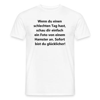 Cadeau hamster porte-bonheur - T-shirt homme - blanc - Devant - AI Model Male 178 dark (178cm)