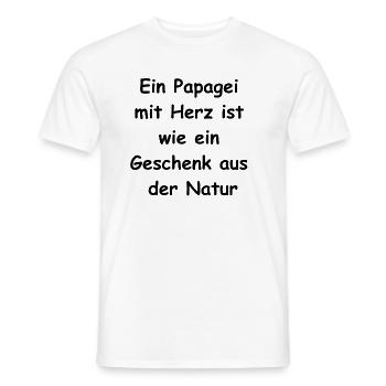 Papagei-Herz-Geschenk - Männer T-Shirt - Weiß - Vorne - AI Model Male 178 dark (178cm)