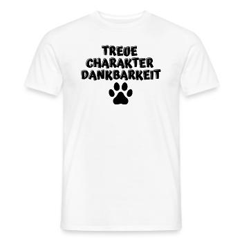 Treue Charakter Dankbarkeit Hundepfote Hundeliebe - Männer T-Shirt - Weiß - Vorne - AI Model Male 178 dark (178cm)