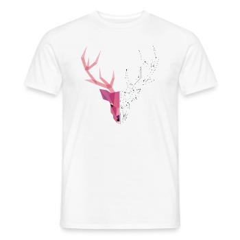 Geometric stag - Men's T-Shirt - white - Front - AI Model Male 178 dark (178cm)