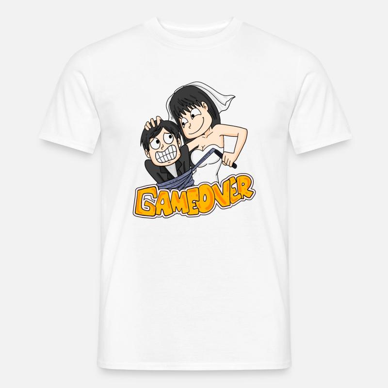 Game Over Hochzeit lustig Geschenk - Männer T-Shirt - Weiß