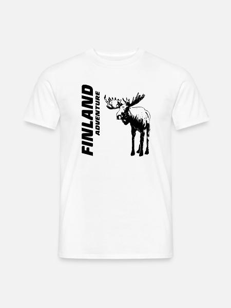 Finnland - Elch - Männer T-Shirt - Weiß