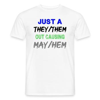Just A They/Them - Funny - Men's T-Shirt - white - Front - AI Model Male 178 dark (178cm)