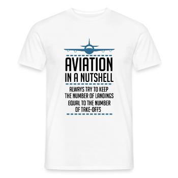 Aviation In A Nutshell Funny ATC Pilot Gift TShirt - Men's T-Shirt - white - Front - AI Model Male 178 dark (178cm)