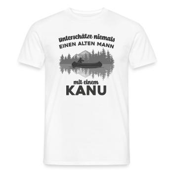 Kanu, unterschätze niemals einen alten Mann. - Männer T-Shirt - Weiß - Vorne - AI Model Male 178 dark (178cm)