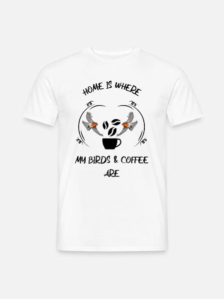 Vogelbeobachtung Vögel Beobachten Birding Kaffee - Männer T-Shirt - Weiß