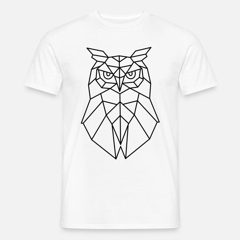 Eule Vogel Wald Geschenk Idee Tier Natur Geometrie - Männer T-Shirt - Weiß