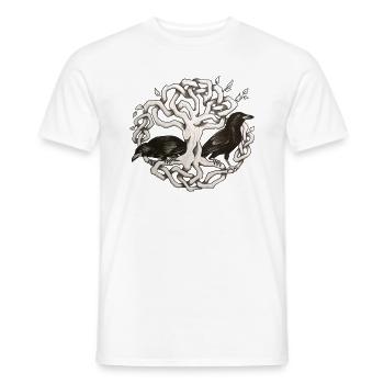 Corbeau Viking Hugin et Munin Svehen - T-shirt homme - blanc - Devant - AI Model Male 178 dark (178cm)