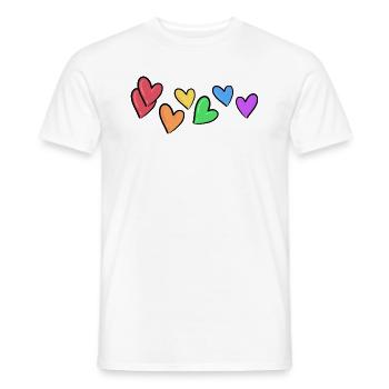 LGBT rainbow love pride - Men's T-Shirt - white - Front - AI Model Male 178 dark (178cm)