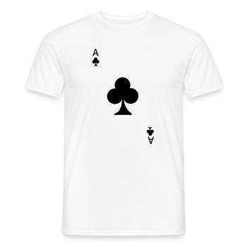 Kreuz Ass Spielkarte Karneval Kostüm Poker Casino - Männer T-Shirt - Weiß - Vorne - AI Model Male 178 dark (178cm)