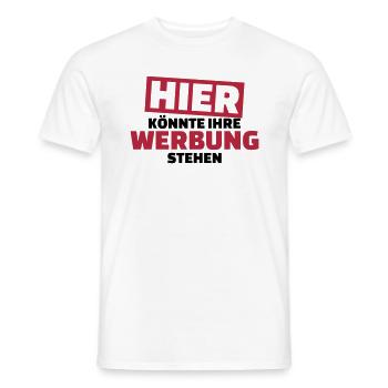 Werbung - Männer T-Shirt - Weiß - Vorne - AI Model Male 178 dark (178cm)