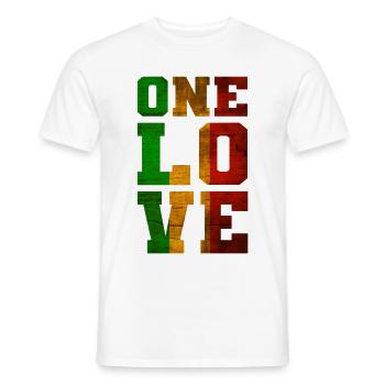 ONE LOVE Reggae Musique - T-shirt homme - blanc - Devant - AI Model Male 178 dark (178cm)
