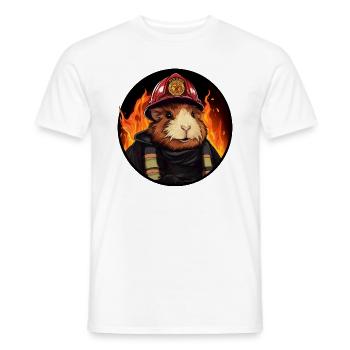 Guinea pig fire brigade - Men's T-Shirt - white - Front - AI Model Male 178 dark (178cm)