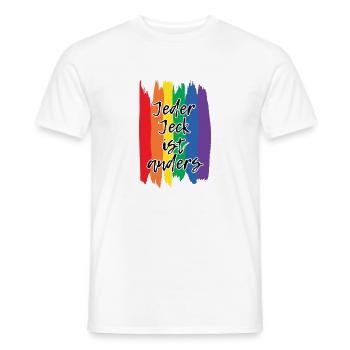 Every jeck is different LGBT Gay Pride Rainbow - Men's T-Shirt - white - Front - AI Model Male 178 dark (178cm)