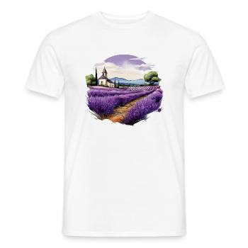Landschaft mit Lavendel in Frankreich - Männer T-Shirt - Weiß - Vorne - AI Model Male 178 dark (178cm)