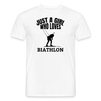 Biathlon fille biathlète sports d’hiver cadeau - T-shirt homme - blanc - Devant - AI Model Male 178 dark (178cm)