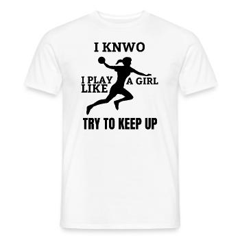 Handball Mädchen Handballerin Frauenhandball Damen - Männer T-Shirt - Weiß - Vorne - AI Model Male 178 dark (178cm)