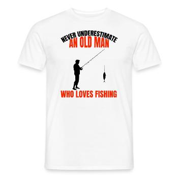 Angler Fishing Grandpa Fishing Pensioner Dad Fishing Hook - Men's T-Shirt - white - Front - AI Model Male 178 dark (178cm)