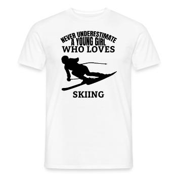 Ski Skifahren Spruch Skier Mädchen Skifahrerin - Männer T-Shirt - Weiß - Vorne - AI Model Male 178 dark (178cm)