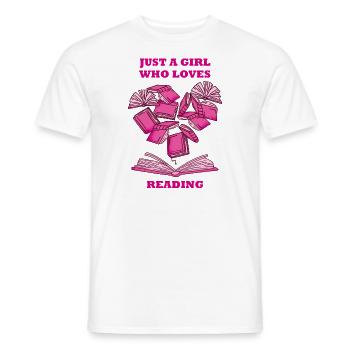 Lire Livres Amoureux du livre Fille Lectrice - T-shirt homme - blanc - Devant - AI Model Male 178 dark (178cm)