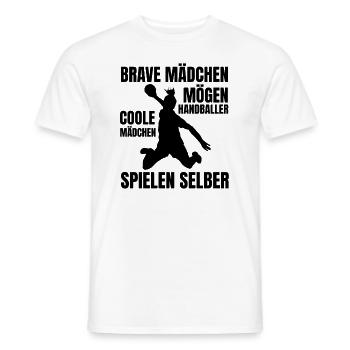 Handball Mädchen Frauenhandball Handballerin Damen - Männer T-Shirt - Weiß - Vorne - AI Model Male 178 dark (178cm)