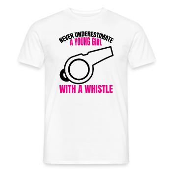 Referee lady referee saying girl gift - Men's T-Shirt - white - Front - AI Model Male 178 dark (178cm)