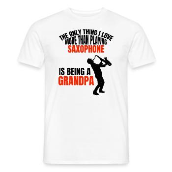 Saxophon Opa Musik Großvater Music Musiker Saxofon - Männer T-Shirt - Weiß - Vorne - AI Model Male 178 dark (178cm)