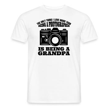 Photographers Grandpa Camera Saying Funny Photographing - Men's T-Shirt - white - Front - AI Model Male 178 dark (178cm)