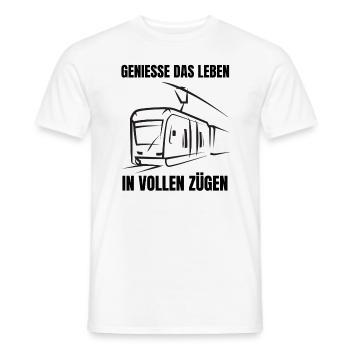 Dampflok Zugführer Spruch Zug Schaffner Lokführer - Männer T-Shirt - Weiß - Vorne - AI Model Male 178 dark (178cm)