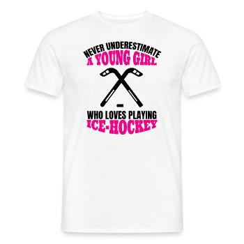 Ice Hockey Eishockeyteam Frau Eishockey Mädchen - Men's T-Shirt - white - Front - AI Model Male 178 dark (178cm)