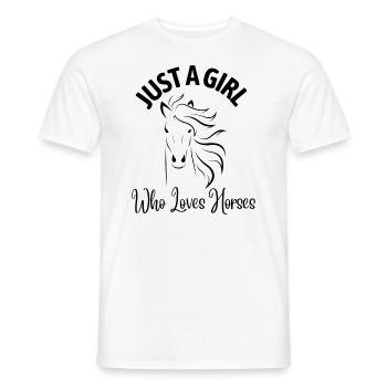 Juste une fille qui aime les chevaux! - T-shirt homme - blanc - Devant - AI Model Male 178 dark (178cm)