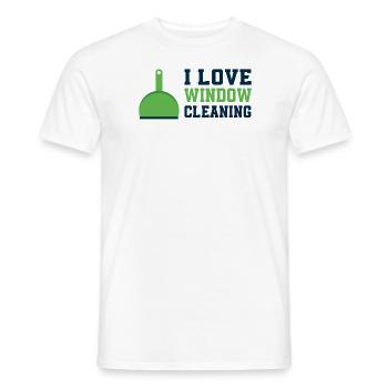 I love window cleaning - Men's T-Shirt - white - Front - AI Model Male 178 dark (178cm)