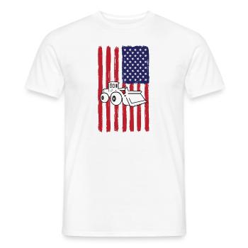 USA Wheel Loader America - Men's T-Shirt - white - Front - AI Model Male 178 dark (178cm)