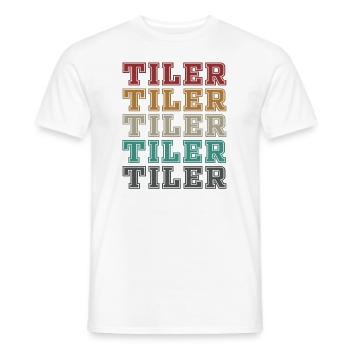 Lettrage rétro - T-shirt homme - blanc - Devant - AI Model Male 178 dark (178cm)