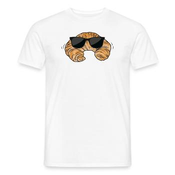Croissant avec lunettes de soleil - T-shirt homme - blanc - Devant - AI Model Male 178 dark (178cm)