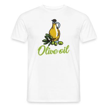 Huile d’olive - T-shirt homme - blanc - Devant - AI Model Male 178 dark (178cm)