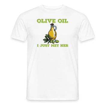 Funny olive oil design - Men's T-Shirt - white - Front - AI Model Male 178 dark (178cm)
