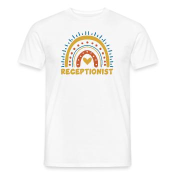 Perfect receptionist shirt - Men's T-Shirt - white - Front - AI Model Male 178 dark (178cm)