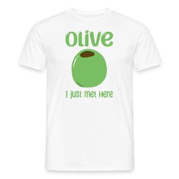 Olive je viens de la rencontrer - T-shirt homme - blanc - Devant - AI Model Male 178 dark (178cm)