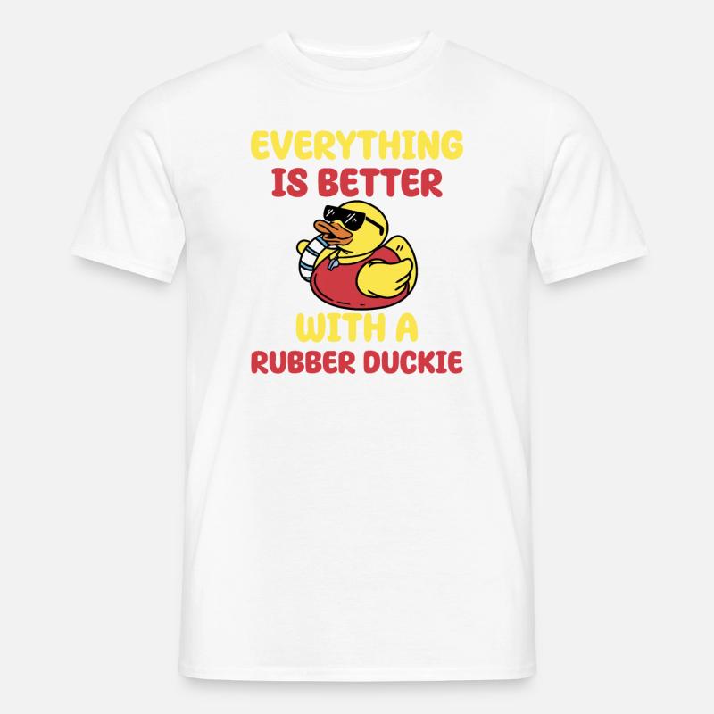 Badeente Geschenk - Männer T-Shirt - Weiß