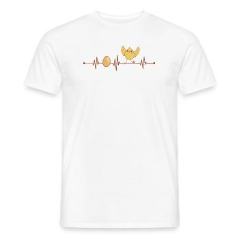Chick Herzschlag - Männer T-Shirt - Weiß - Vorne - AI Model Male 178 dark (178cm)