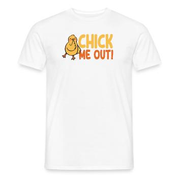Funny Chick Me Out Word Game - Men's T-Shirt - white - Front - AI Model Male 178 dark (178cm)