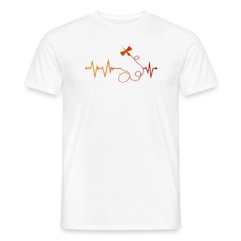 Butterfly needle heartbeat - Men's T-Shirt - white - Front - AI Model Male 178 dark (178cm)