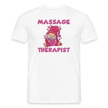 Cute Masseur Therapist Gnome - Men's T-Shirt - white - Front - AI Model Male 178 dark (178cm)