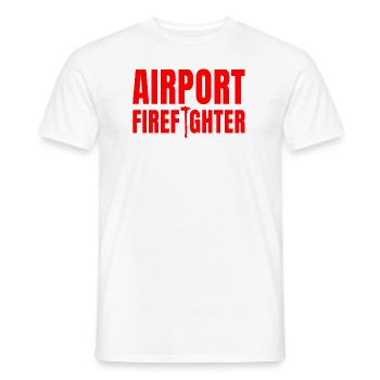Airport firefighter - Men's T-Shirt - white - Front - AI Model Male 178 dark (178cm)